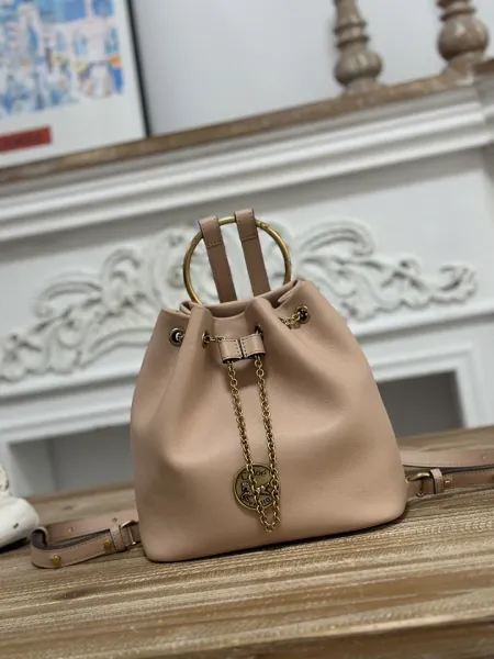 Chloé Tote Bag Beige Canvas with Logo Webbing Handles - 2