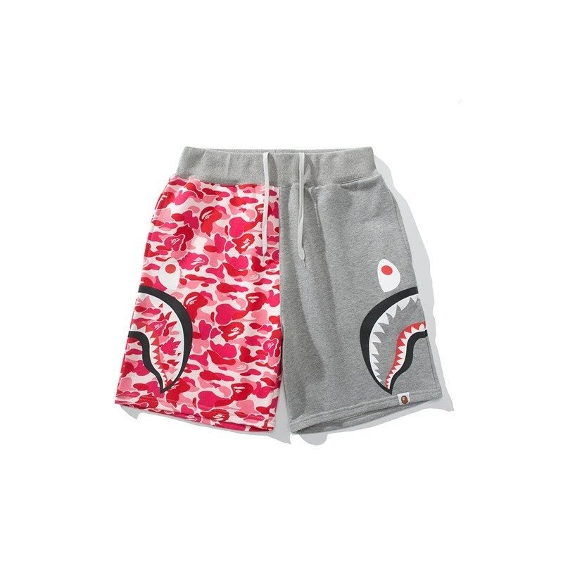 A Bathing Ape Shark Camo Split Shorts Black/Army Green - 16