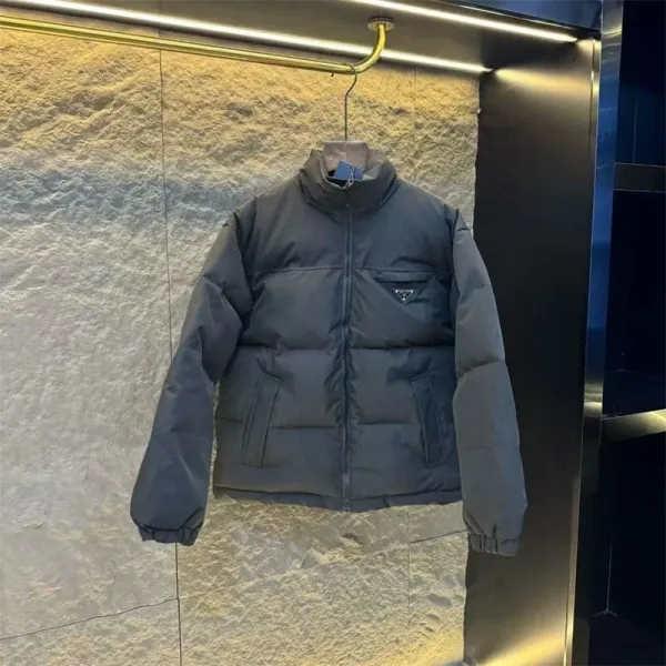Prada Re-Nylon Puffer Jacket Dark Gray Outerwear Down Jacket - 8