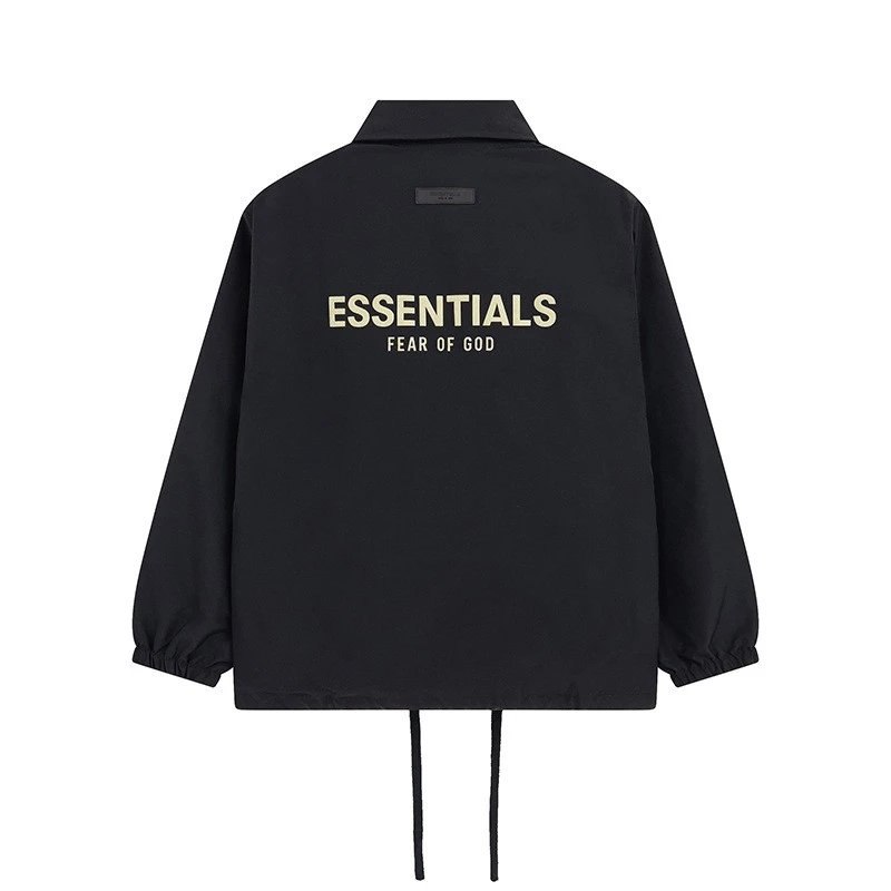 Fear of God Essentials Coach Jacket Black Outerwear - 11