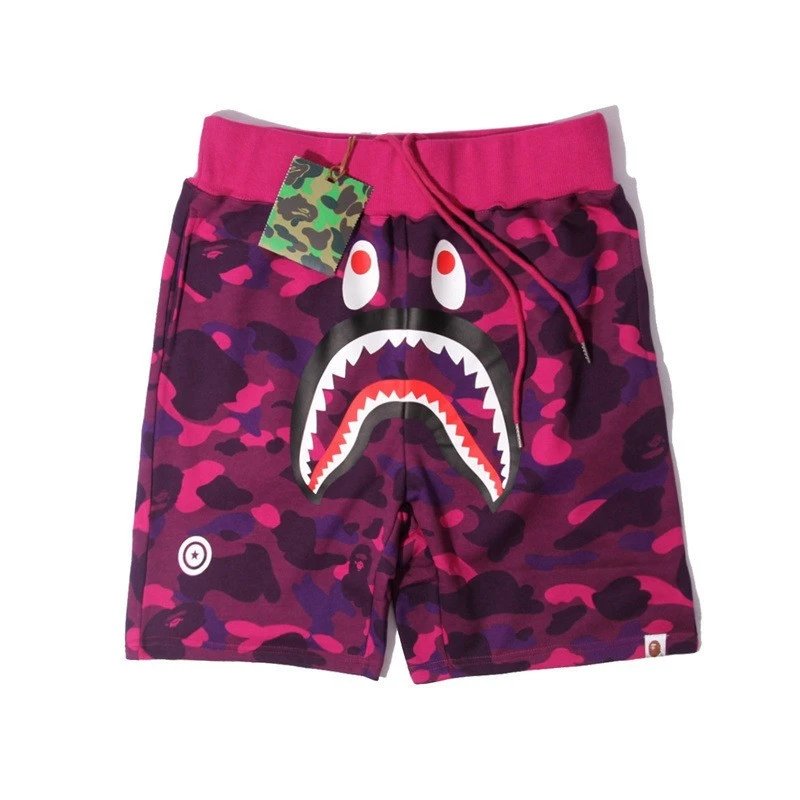 A Bathing Ape Shark Camo Split Shorts Black/Army Green - 18