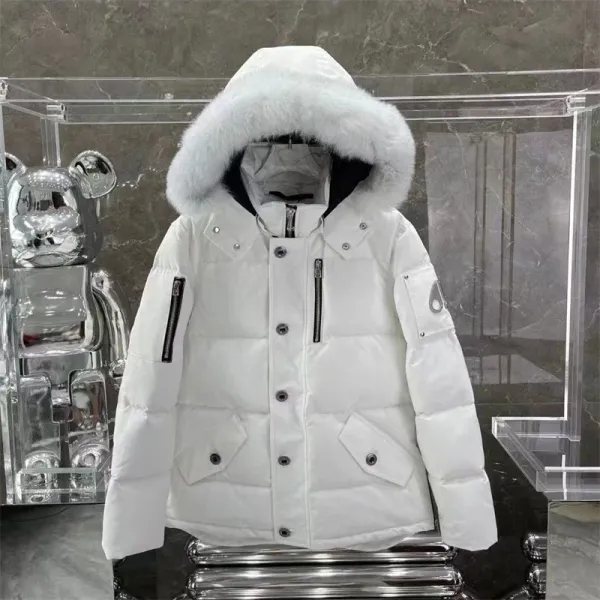 Moncler Genius Down Jacket White with Fur Hood - 4