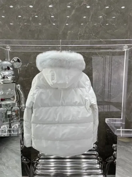 Moncler Genius Down Jacket White with Fur Hood - 18