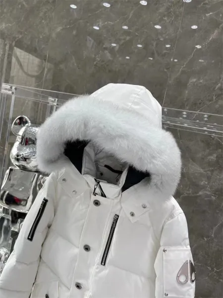 Moncler Genius Down Jacket White with Fur Hood - 17