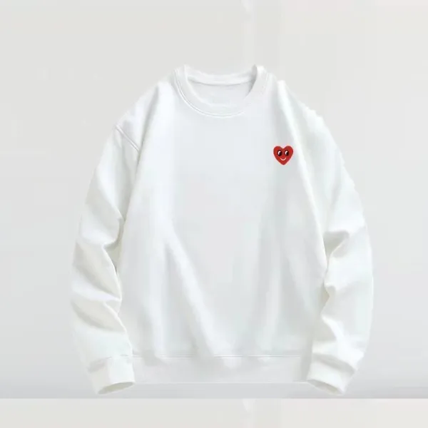 Comme des Garçons Play Heart Logo White Hoodie - 1