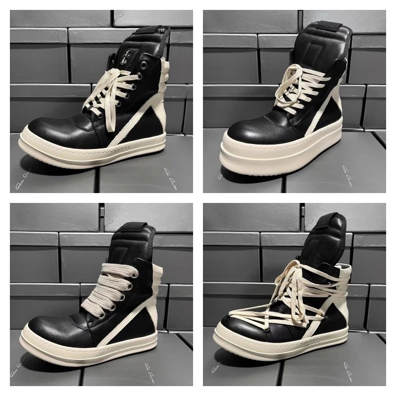 Rick Owens DRKSHDW Runner High White Leather Boots - 2