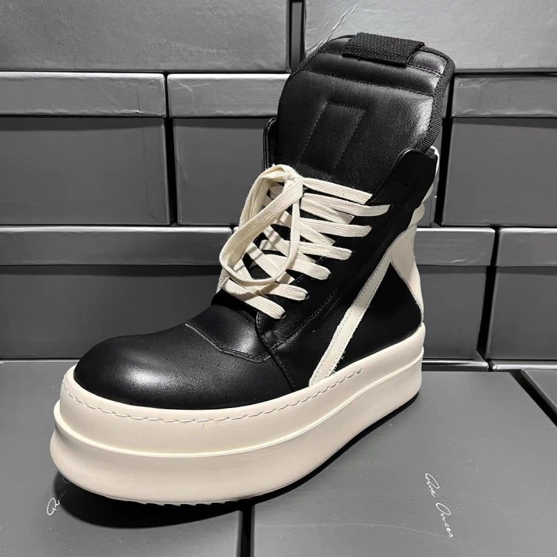 Rick Owens DRKSHDW Runner High Black / Off-White Boots