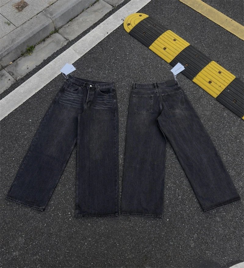 Design Acid Wash Wide-Leg Jeans Blue - 21