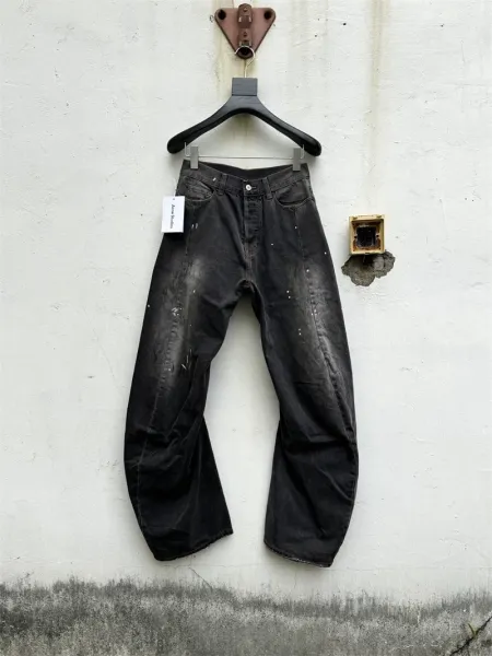 Acne Studios Paint-Splatter Black Wide-Leg Jeans - 1