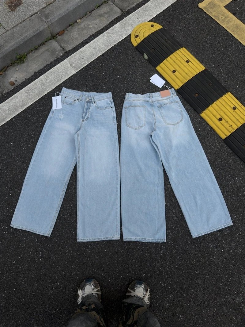 Design Acid Wash Wide-Leg Jeans Blue - 24
