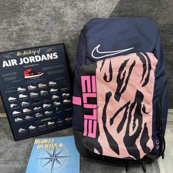 Air Jordan Retro 3 Inspired Backpack Black / Red Elephant Print - 23
