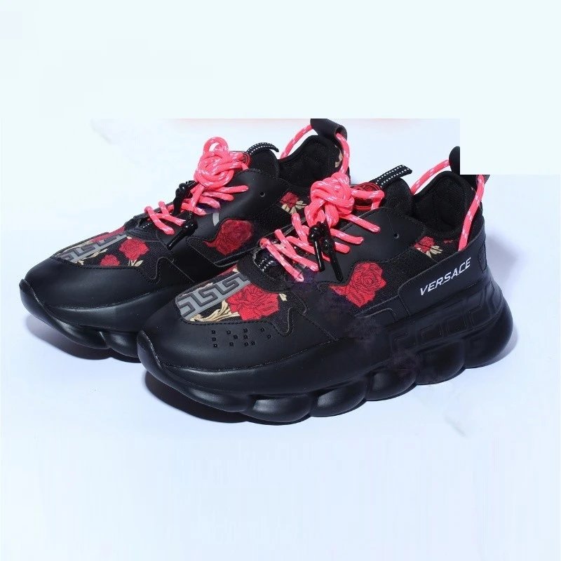 Versace Chain Reaction Sneakers Beige Brown Burgundy Chunky Sneakers - 13
