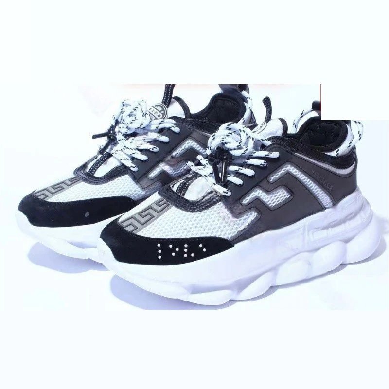 Versace Chain Reaction Sneakers Beige Brown Burgundy Chunky Sneakers - 19
