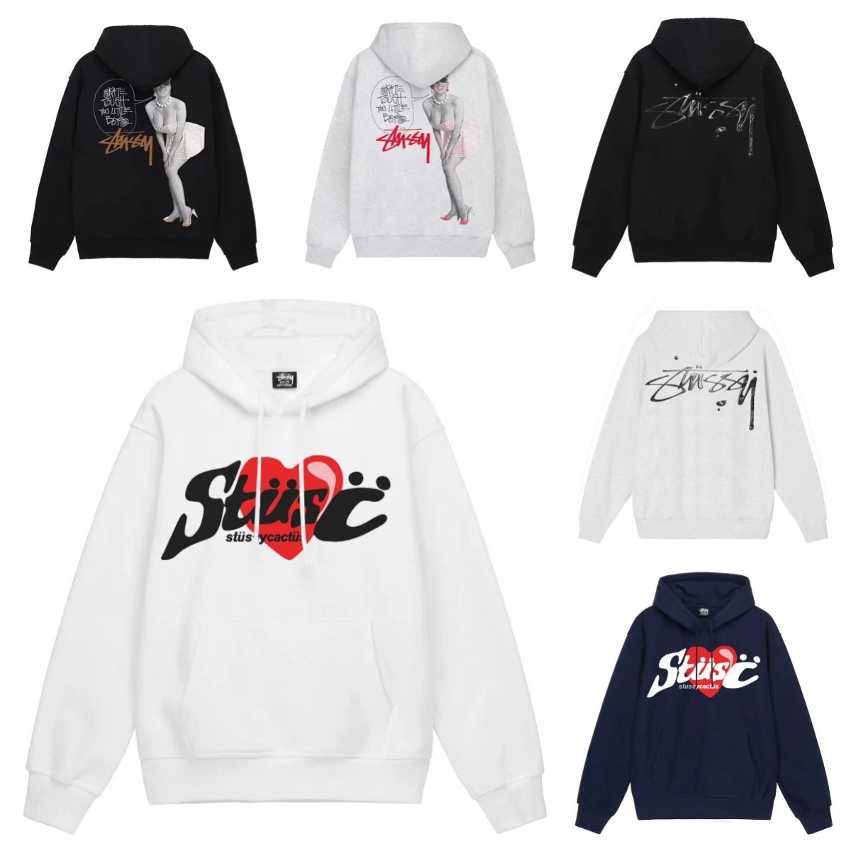 Stüssy Heart Logo Hoodies [40 