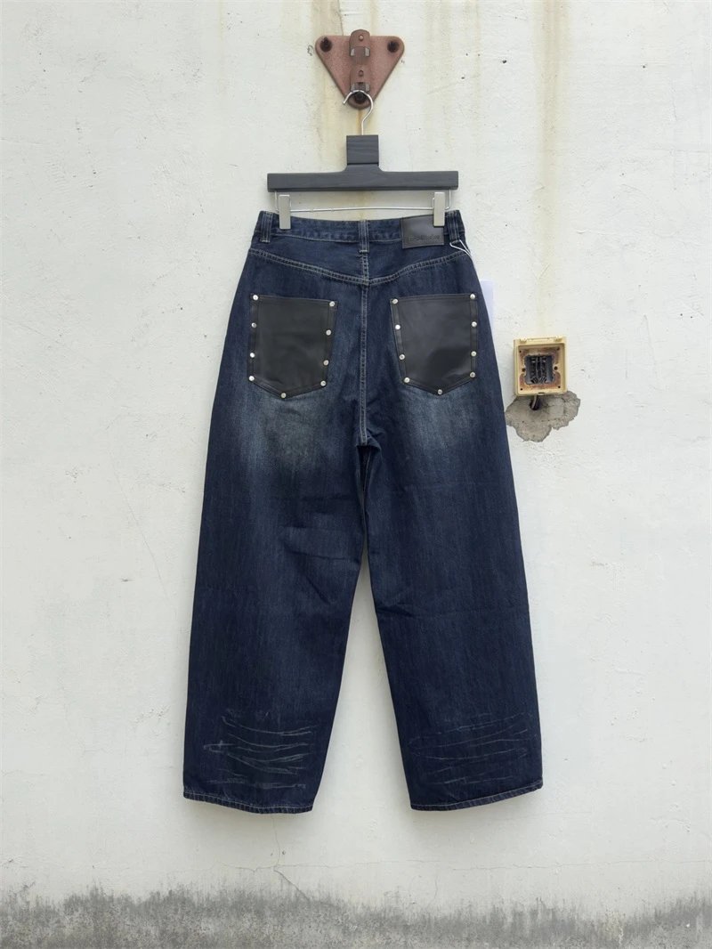 Design Acid Wash Wide-Leg Jeans Blue - 17