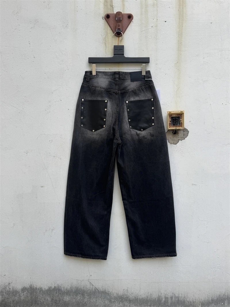 Design Acid Wash Wide-Leg Jeans Blue - 16