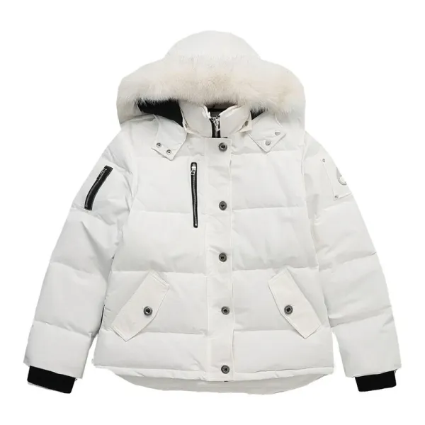 Moncler Genius Down Jacket White with Fur Hood - 12