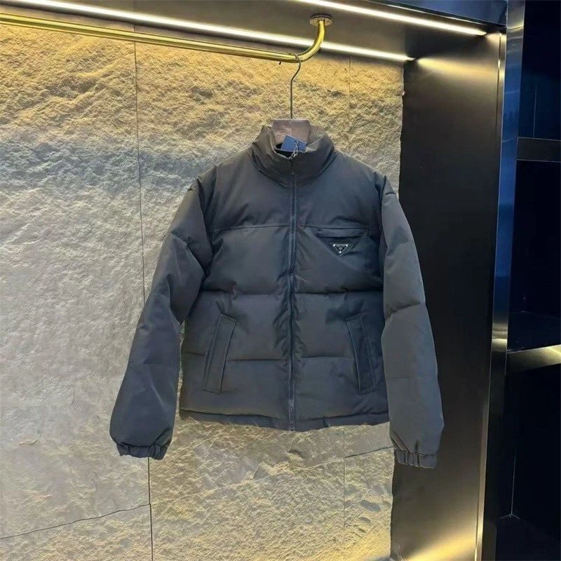 Prada Re-Nylon Puffer Jacket Dark Gray Outerwear Down Jacket