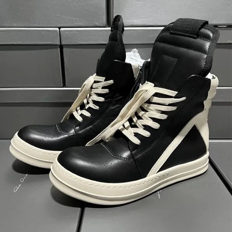 Rick Owens DRKSHDW Runner High White Leather Boots - 16