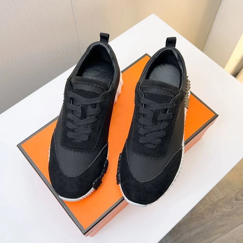 Hogan H-Stripes Black Orange White Chunky Sneakers - 12
