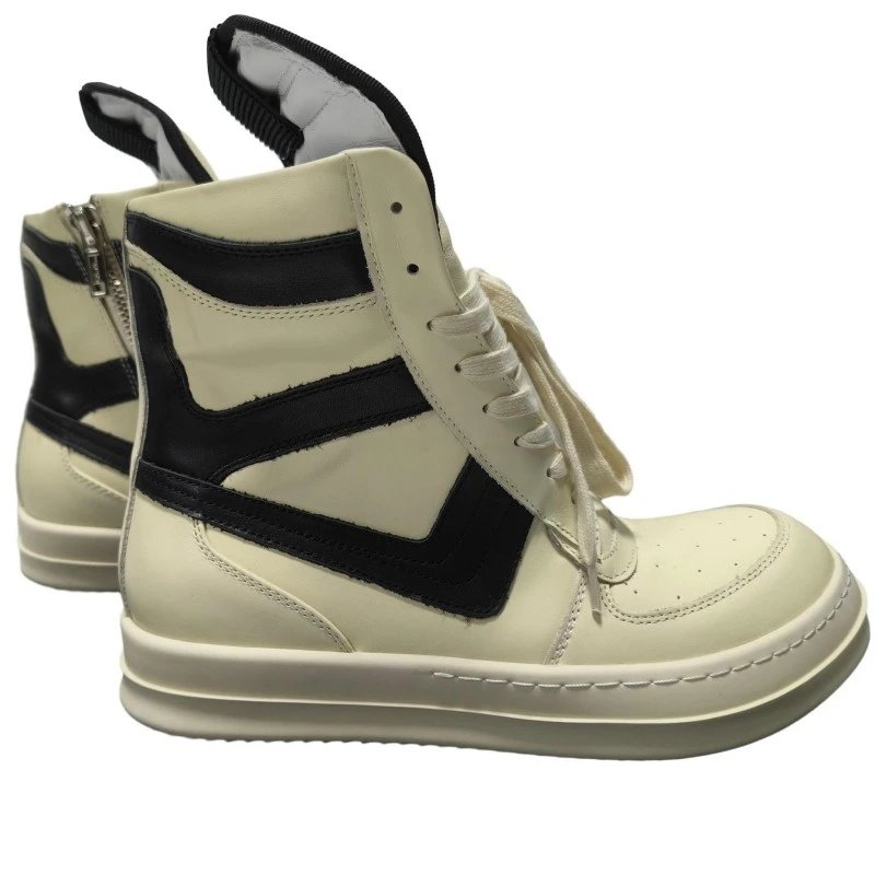 Rick Owens DRKSHDW Runner High White Leather Boots - 5
