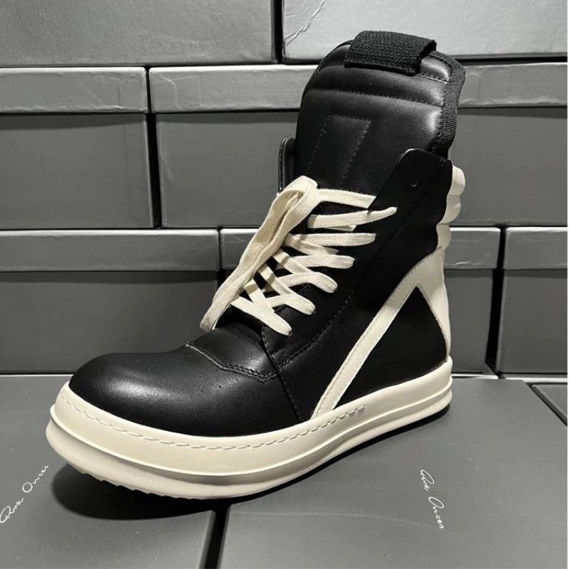 Rick Owens DRKSHDW Runner High White Leather Boots - 7