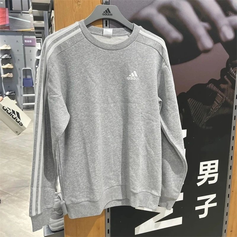 C9 Grey [Embroidered Three Bar Round Neck] Spring and Autumn Edition