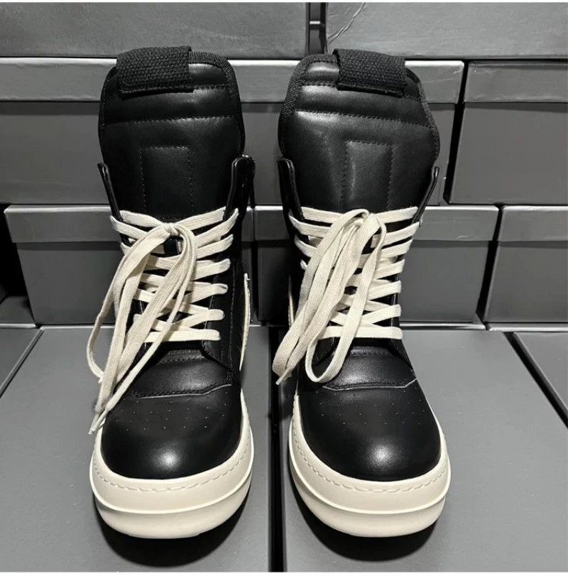 Rick Owens DRKSHDW Runner High White Leather Boots - 17