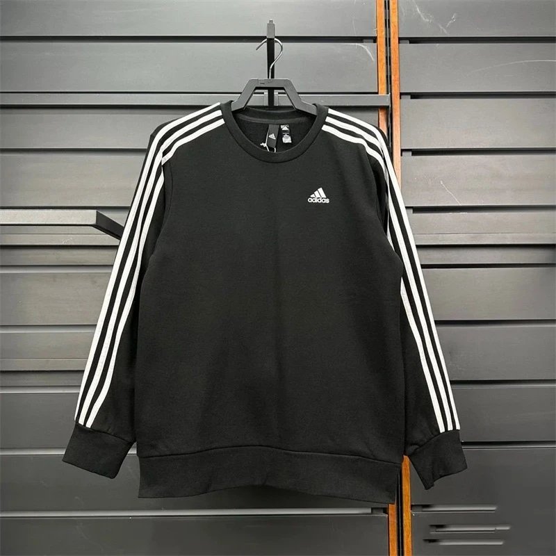 C10 Black [Embroidered Three Bar Round Neck] Spring and Autumn Edition