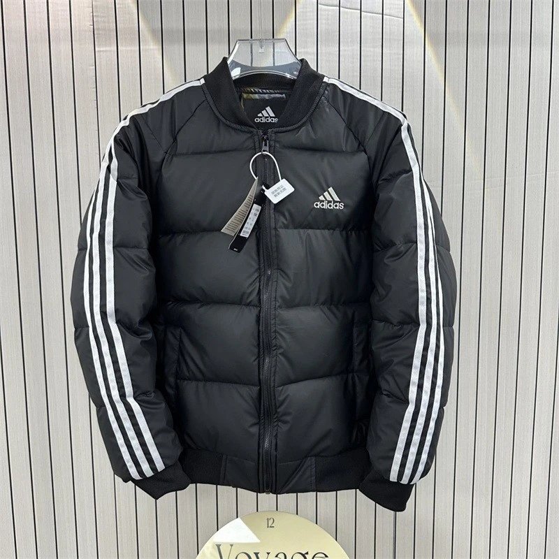 Adidas Originals Bomber Jacket Black with White Stripes Outerwear