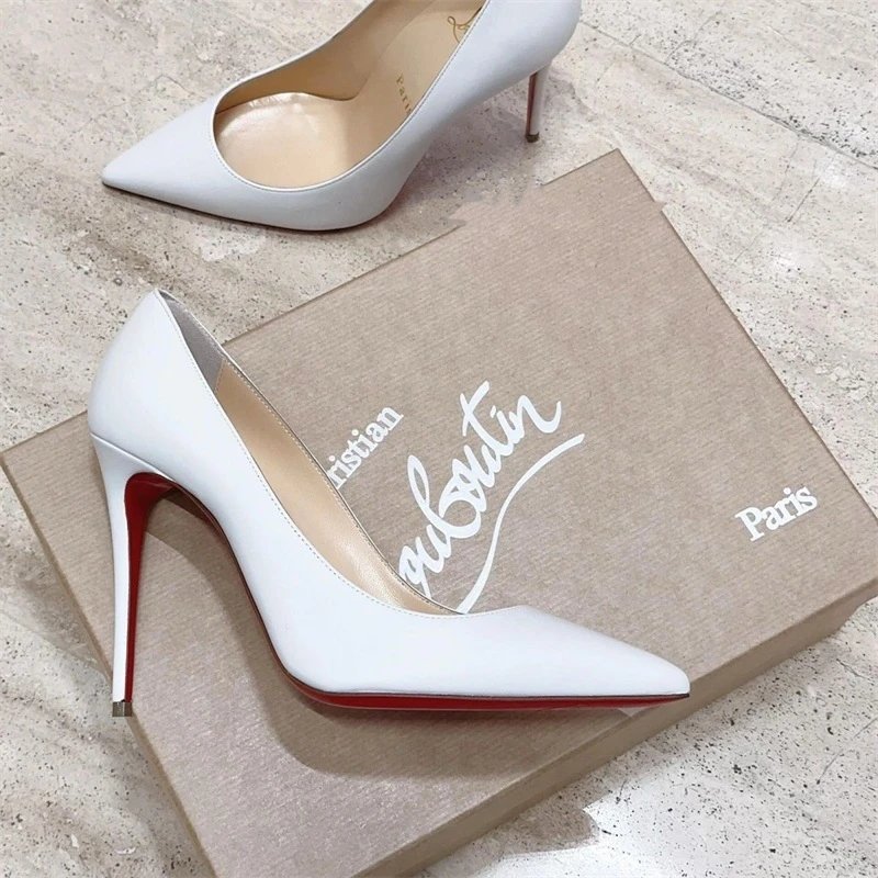 Christian Louboutin Pigalle Follies White Stilettos - 8