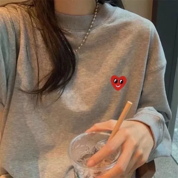 Comme des Garçons Play Heart Logo White Hoodie - 14