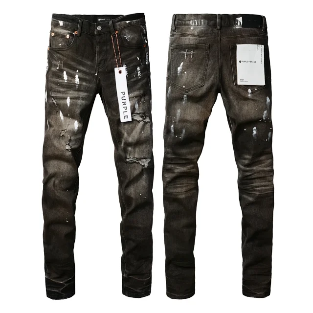 Purple Brand Jeans Slim-fit distressed paint-splatter product detail image 10