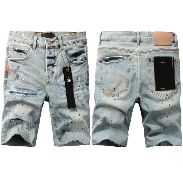 Purple Brand Shorts Distressed raw-hem denim product detail image 11