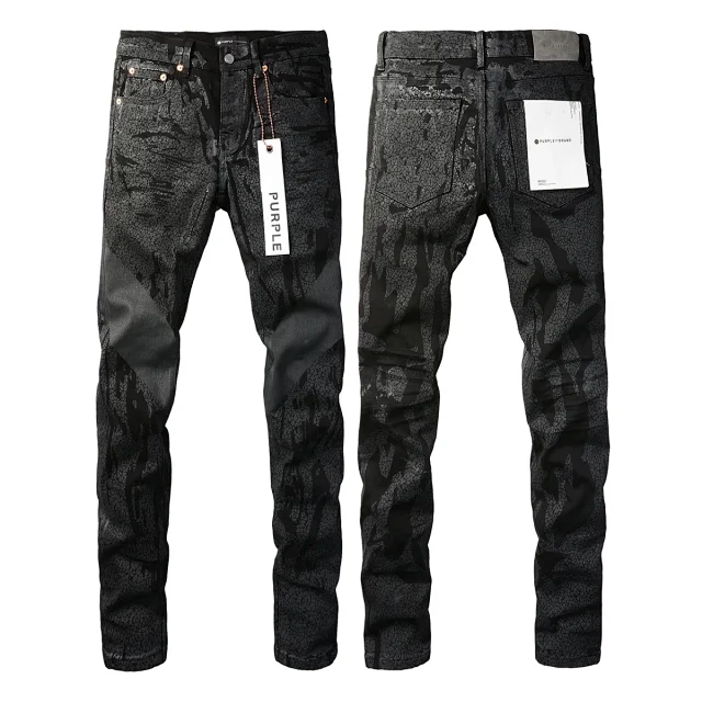 Purple Brand Jeans Slim-fit distressed paint-splatter product detail image 8