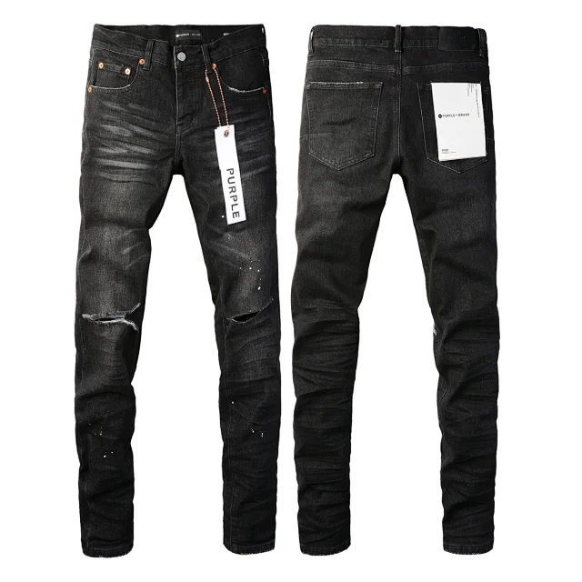 Purple Brand Jeans Slim-fit distressed paint-splatter product detail image 3
