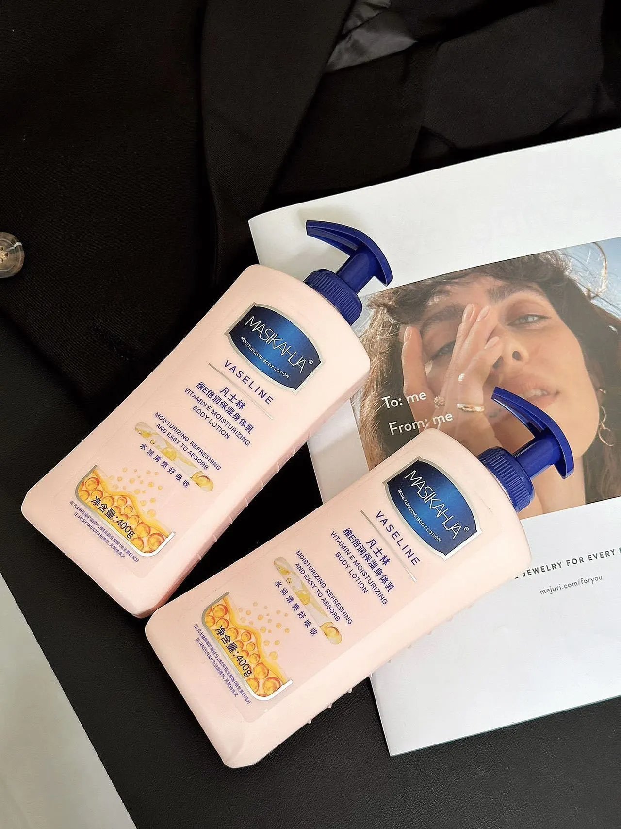 2 bottles 💰 twenty-nine point nine ‼️ One bottle=body cream+brightening cream+hand cream+perfume+antiperspirant+face cream+slimming cream [MASIKAHUA Vaseline E Double Moisturizing Body Cream] 🌟 Cheap bowl and easy to use! w03173