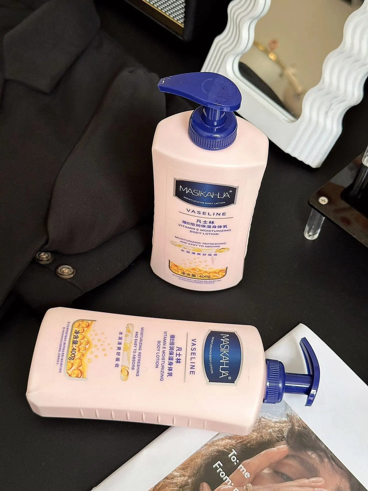 2 bottles 💰 twenty-nine point nine ‼️ One bottle=body cream+brightening cream+hand cream+perfume+antiperspirant+face cream+slimming cream [MASIKAHUA Vaseline E Double Moisturizing Body Cream] 🌟 Cheap bowl and easy to use! w03173