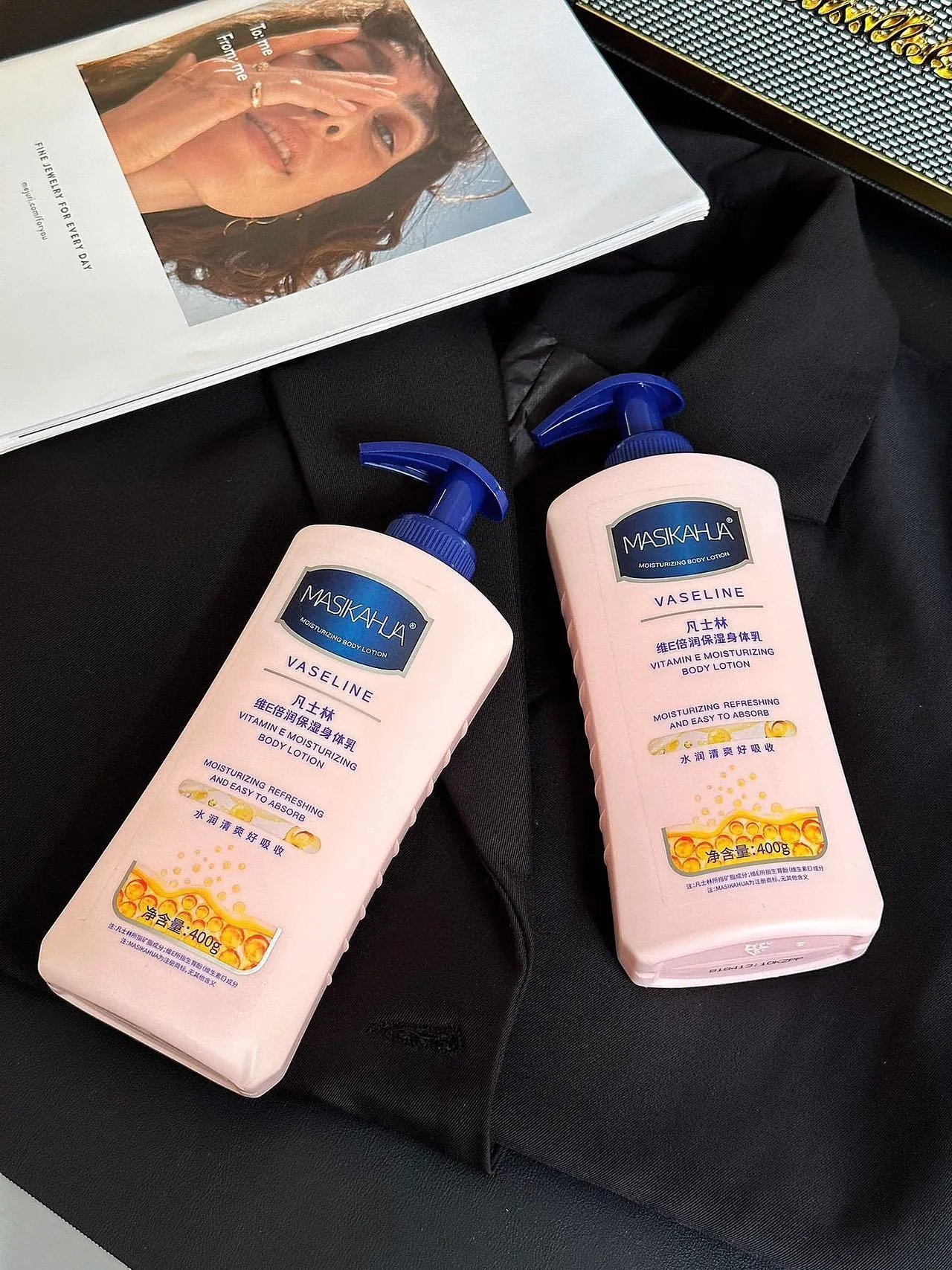 2 bottles 💰 twenty-nine point nine ‼️ One bottle=body cream+brightening cream+hand cream+perfume+antiperspirant+face cream+slimming cream [MASIKAHUA Vaseline E Double Moisturizing Body Cream] 🌟 Cheap bowl and easy to use! w03173
