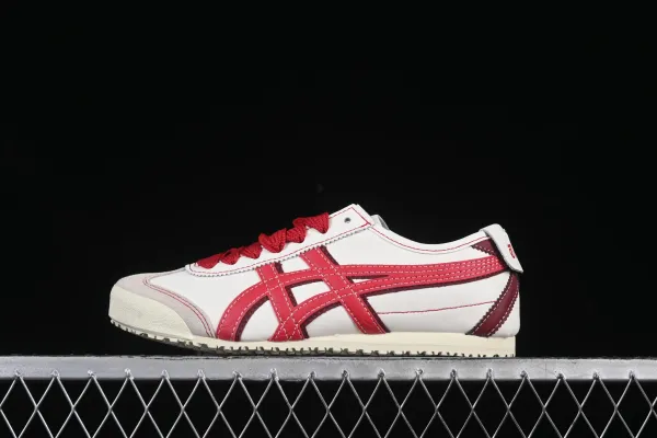 Asics Onitsuka Tiger Mexico 66 White Burgundy Sneakers - 1