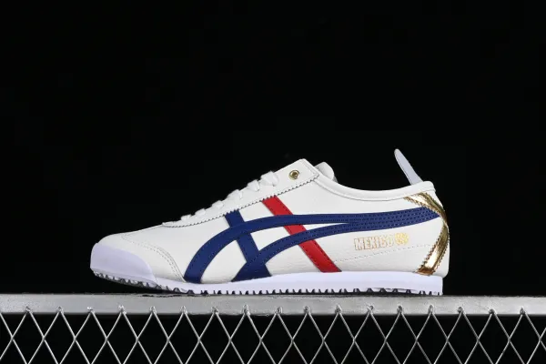 Asics Onitsuka Tiger Mexico 66 White Blue Red Gold Sneakers - 1