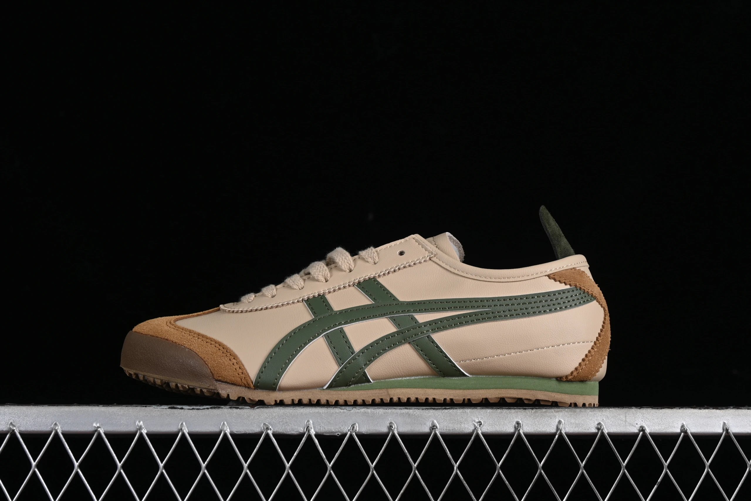 Asics Onitsuka Tiger Mexico 66 Beige and Olive Green Sneakers - 1