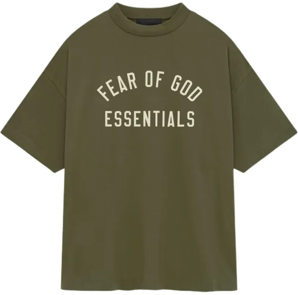 Fear of God Essentials Arch Logo T-Shirt Army Green - 4