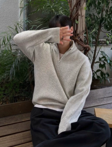 Light Gray Half Zip