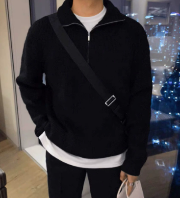 Black Half Zipper