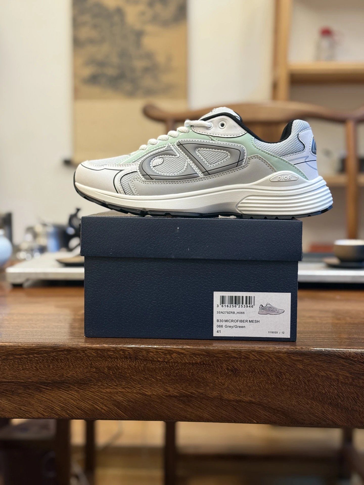 Grey green 3SN279ZRB-H066 men's and women's shoes