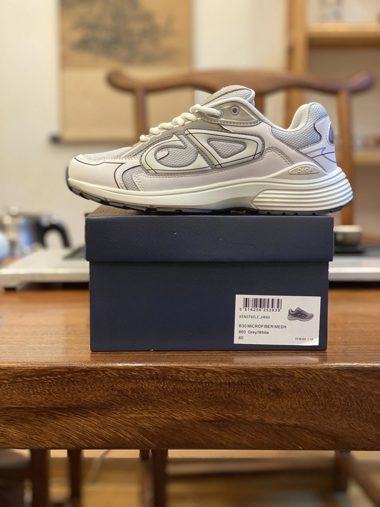 Grey white 3SN279ZLZ-H860 men's and women's shoes