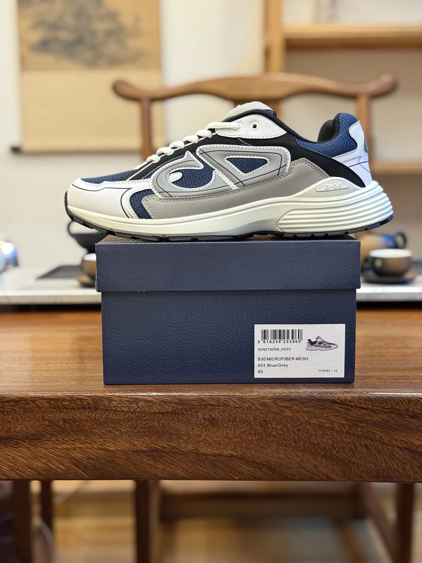 Blue gray 3SN279ZRB-H553 men's and women's shoes