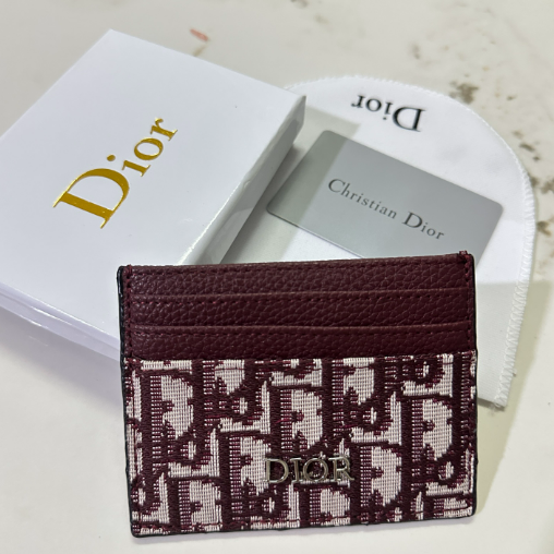 Christian Dior Burgundy Card Holder