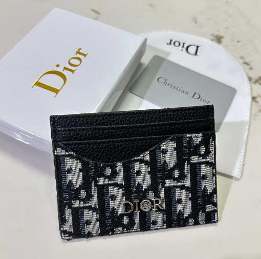 Dior Black Cardholder with Signature Pattern